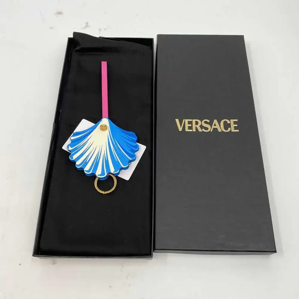 Versace Seashell Charm Key & Card Holder | Italian Leather OS